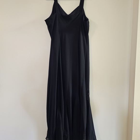 R & M Richards Navy Beaded Cocktail Slip Maxi Dress Fairy Whimsigoth Size 20 Y2K - Picture 5 of 7